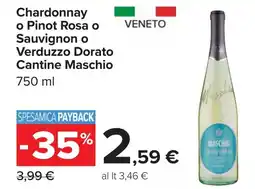 Carrefour Chardonnay o Pinot Rosa o Sauvignon o Verduzzo Dorato Cantine Maschio offerta