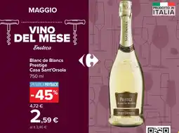 Carrefour Blanc de Blancs Prestige Casa Sant'Orsola offerta
