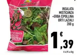 Conad Insalata misticanza +erba cipollina ORTI LAZIALI offerta