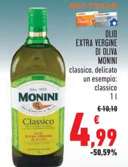 Conad Olio extra vergine di oliva MONINI offerta