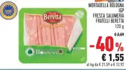 Conad Mortadella bologna igp fresca salumeria FRATELLI BERETTA offerta