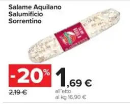 Carrefour Iper Salame aquilano salumificio sorrentino offerta