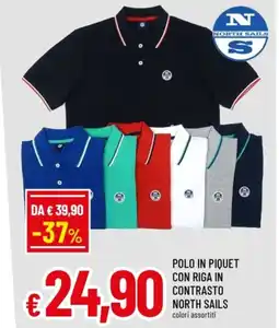 Famila Polo in piquet con riga in contrasto north sails offerta