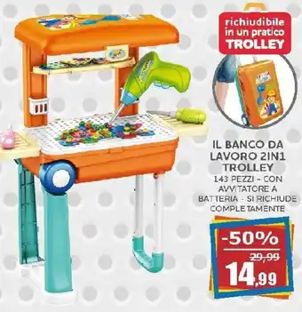 Happy Casa Il Banco da Lavoro 2in1 Trolleyn 143 pezzi offerta