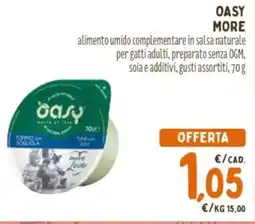 Pet Store Conad Oasy more alimento umido complementare in salsa naturale per gatti adulti offerta