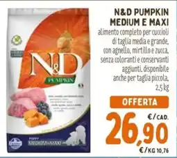 Pet Store Conad N&d pumpkin medium e maxi offerta