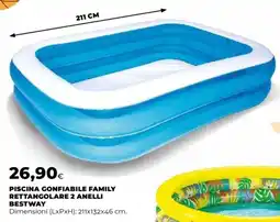 Unicoop Piscina gonfiabile family rettangolare 2 anelli BESTWAY offerta