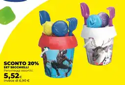 Unicoop Set secchielli personaggi assortiti offerta