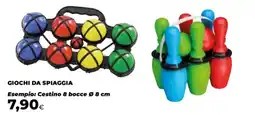 Unicoop Giochi da spiaggia cestino 8 bocce ø 8 cm offerta