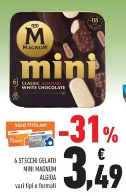 Conad City 6 stecchi gelato mini magnum ALGIDA offerta