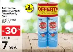 Carrefour Antizanzare Tigre e Comuni Autan Family Care offerta