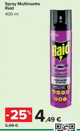 Carrefour Spray Multinsetto Raid offerta