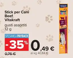 Carrefour Stick per Cani Beef Vitakraft offerta