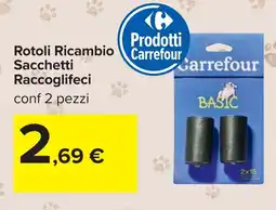 Carrefour Rotoli Ricambio Sacchetti Raccoglifeci offerta