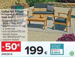 Carrefour Coffee Set 4 Pezzi in Legno di Acacia mod Java offerta