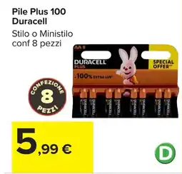 Carrefour Pile Plus 100 Duracell offerta