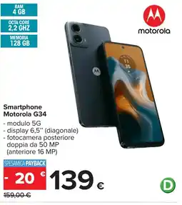 Carrefour Smartphone Motorola G34 offerta