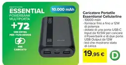 Carrefour Caricatore Portatile Essentional Cellularline offerta