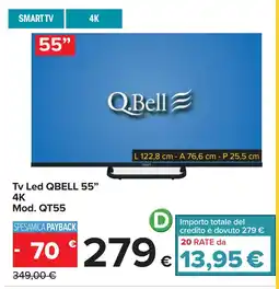 Carrefour Tv Led QBELL 55" 4K Mod. QT55 offerta