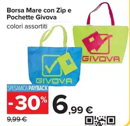 Carrefour Borsa Mare con Zip e Pochette Givova offerta
