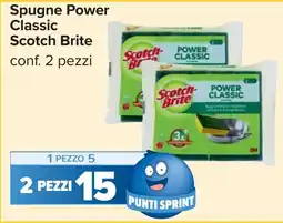 Carrefour Spugne Power Classic Scotch Brite offerta
