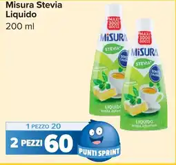 Carrefour Misura Stevia Liquido offerta