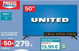 Carrefour Tv Led United 50" Mod. 50K89VDA offerta