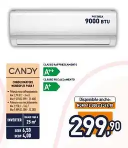 Unieuro CANDY Condizionatore Monosplit Pura 9 offerta
