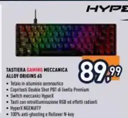 Unieuro Tastiera Gaming Meccanica Alloy Origins 65 offerta