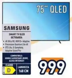 Unieuro Samsung Smart TV QLED QE75Q60DA offerta