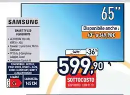 Unieuro Samsung Smart TV LED UE65BU8070 offerta