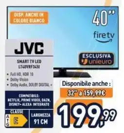 Unieuro JVC SMART TV LED LT40VFR345I offerta