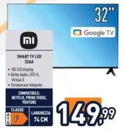 Unieuro SMART TV LED 32AA offerta