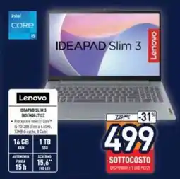 Unieuro Lenovo IDEAPAD Slim 3 offerta