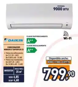 Unieuro DAIKIN CONDIZIONATORE MONOSPLIT SUPERPLUS 25 offerta