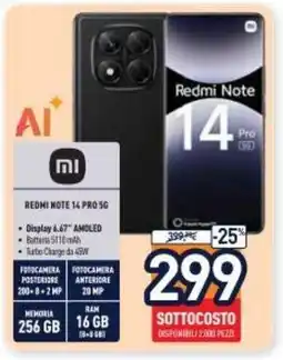 Unieuro Redmi Note 14 Pro 5G offerta