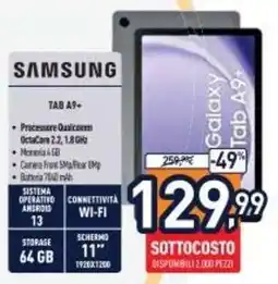 Unieuro Samsung Galaxy Tab A9+ offerta