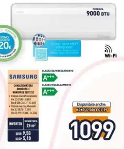 Unieuro Samsung Condizionatore Monosplit WindFree Elite S2 offerta