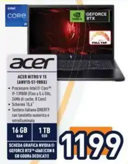 Unieuro Acer Nitro V 15 offerta