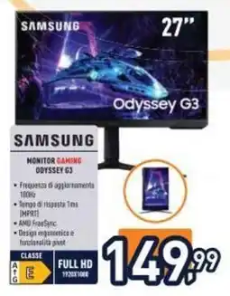 Unieuro Samsung Odyssey G3 offerta