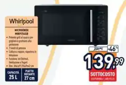 Unieuro Whirlpool Microonde MWP254SB offerta