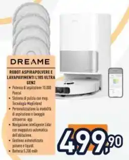 Unieuro Dreame Robot Aspirapolvere e Lavapavimenti L10S Ultra Gen2 offerta