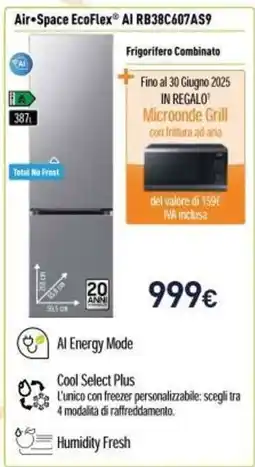 Unieuro Air-Space EcoFlex AI RB38C607AS9 offerta