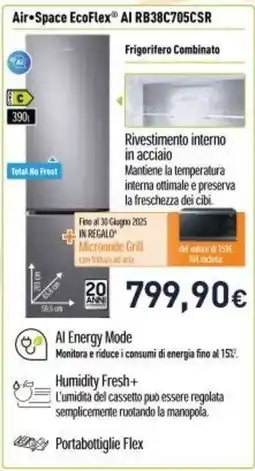Unieuro Air+Space EcoFlex AI RB38C705CSR offerta