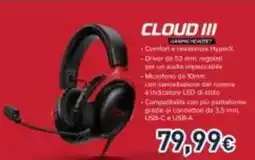 Unieuro CLOUD III GAMING HEADSET offerta