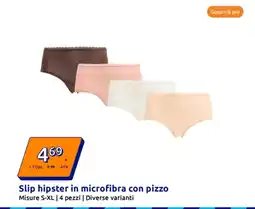 Action Slip hipster in microfibra con pizzo offerta