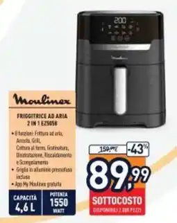 Unieuro Moulinex Friggitrice ad Aria 2 in 1 EZ5058 offerta