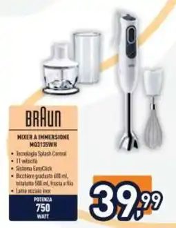 Unieuro BRAUN MIXER A IMMERSIONE MQ3135WH offerta