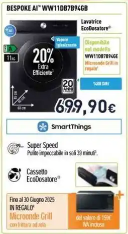 Unieuro BESPOKE AI WW11DB7B94GB offerta