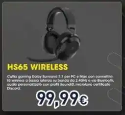 Unieuro HS65 WIRELESS offerta